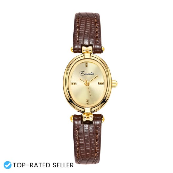 Vintage Oval Watch Minimalist Elegant Casual Ladies Wrist Watch Leather Band main image 7